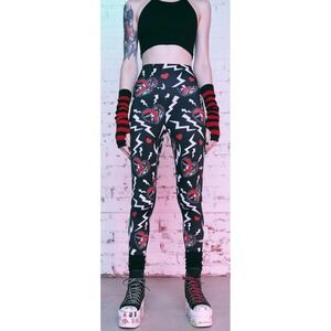 Dolls Kill X Universal Monsters Leggings Womens Size XS Electric Love Printed